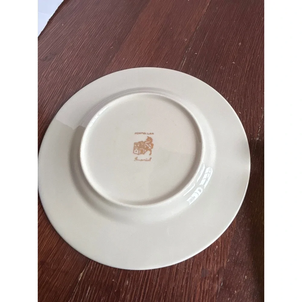 Vintage Porzellan Imperial Fruit Plate M Langbroek Artist Signed Gold Trim 7.5in